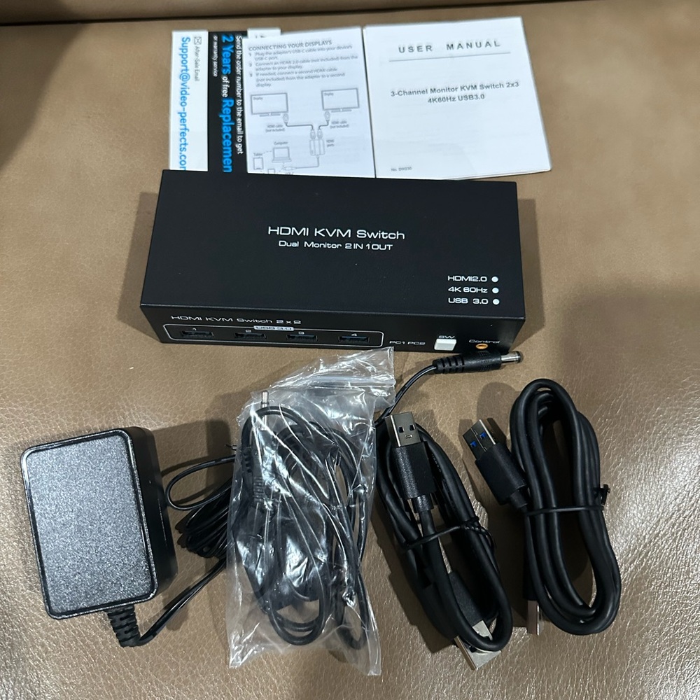Displayport KVM Switch 2 Monitors 2 Computers 8K@60Hz/4K@120Hz USB 3.0 DP 1.4…